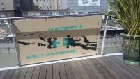 The motto is diversity Das Motto am Fluss Kanal Wien Stencil Art Urban Art Lukrezia