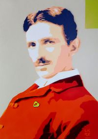 LKRZ Lukrezia NIkola Tesla Stencil Art sprayart contemporary art